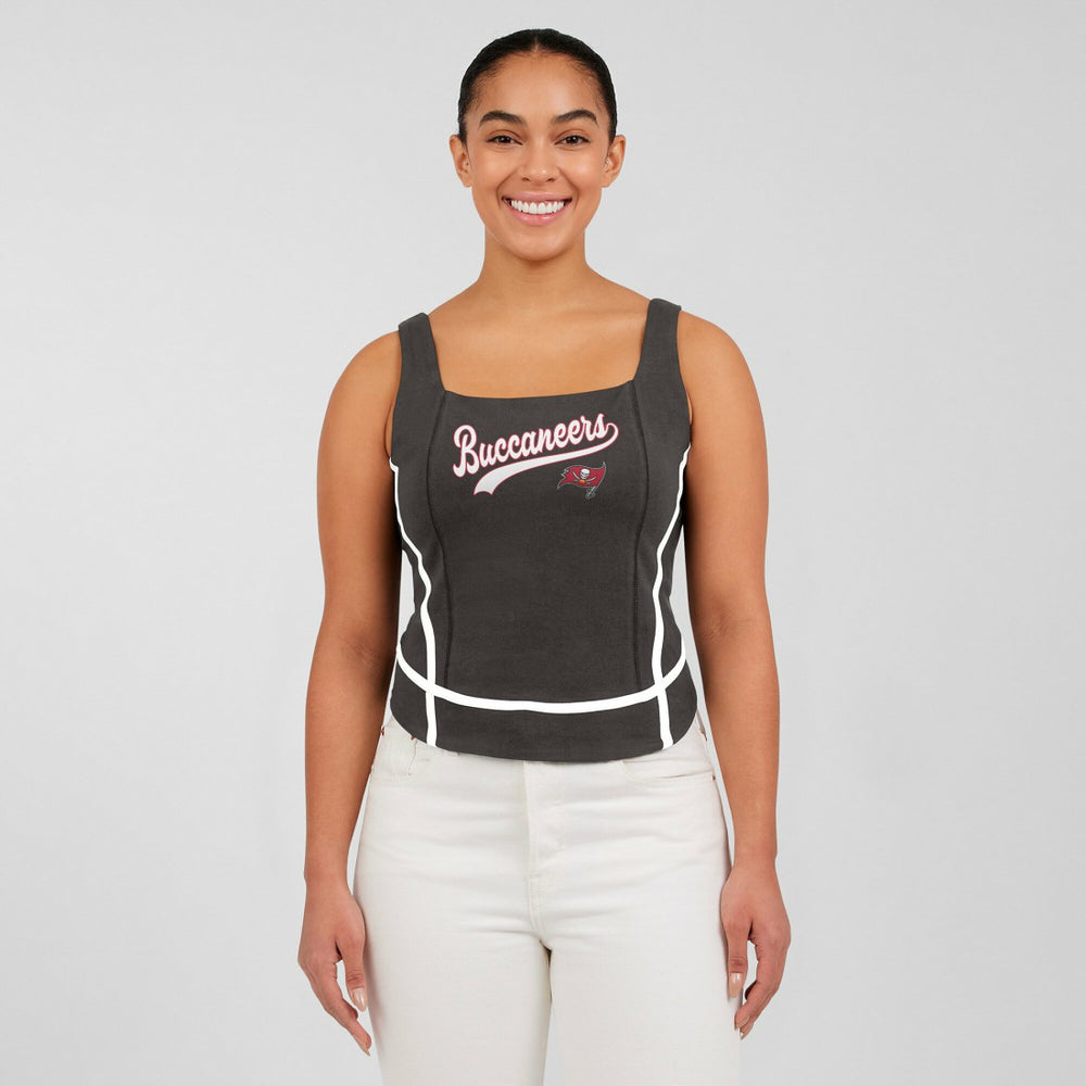 Tampa Bay Buccaneers WEAR by Erin Andrews Women's Square Neck Tank Top - Pewter discount