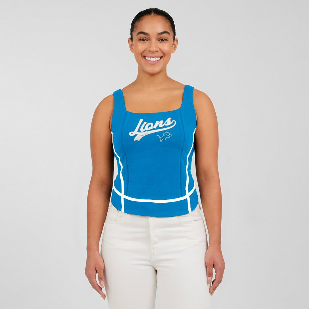 Detroit Lions WEAR by Erin Andrews Women's Square Neck Tank Top - Blue online