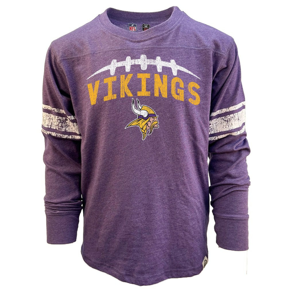Minnesota Vikings Wes & Willy Youth Football Long Sleeve T-Shirt - Heather Purple discount