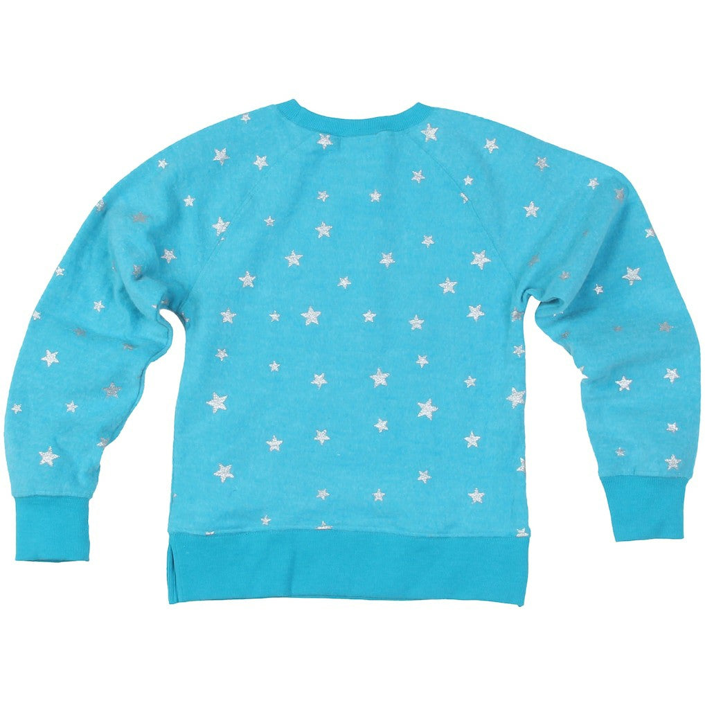 Miami Dolphins Wes & Willy Girls Youth Shimmer Star Reverse Fleece Pullover Sweatshirt - Aqua online