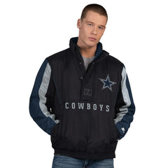 Dallas Cowboys Starter Thursday Night Gridiron Vintage Logo Half-Zip Jacket - Black discount