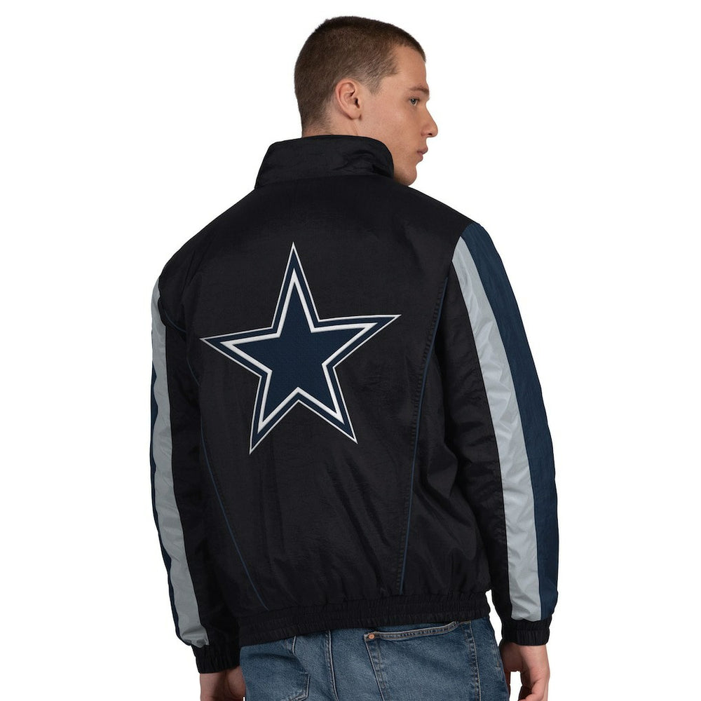 Dallas Cowboys Starter Thursday Night Gridiron Vintage Logo Half-Zip Jacket - Black discount