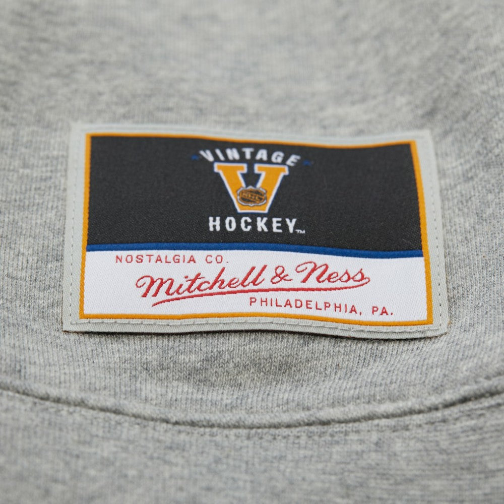 Boston Bruins Mitchell & Ness Women's Logo Lightweight Pullover Sweatshirt Heather Gray