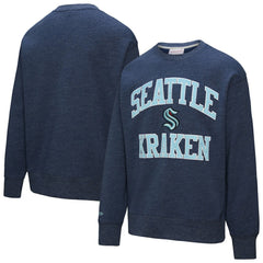 Seattle Kraken Mitchell & Ness Playoff Win Fleece Pullover Sweatshirt Deep Sea Blue