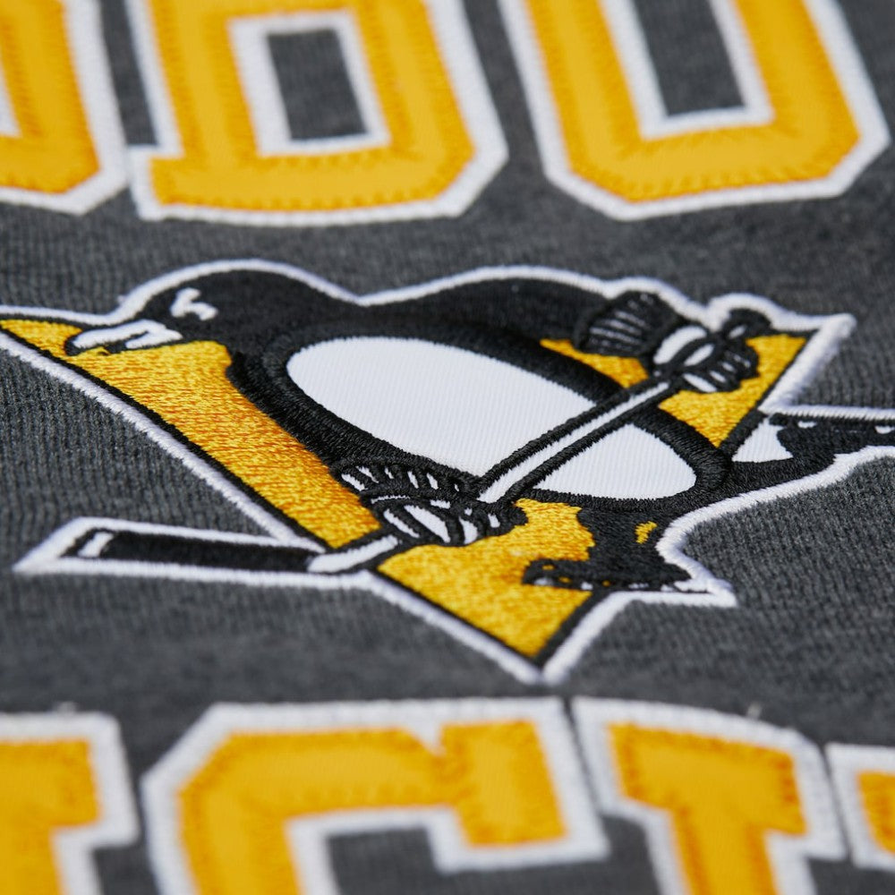Pittsburgh Penguins Mitchell & Ness Playoff Win Fleece Pullover Sweatshirt Heather Charcoal