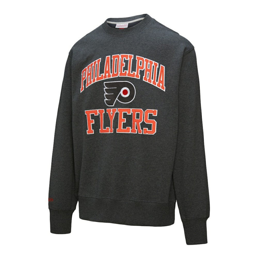 Philadelphia Flyers Mitchell & Ness Playoff Win Fleece Pullover Sweatshirt Charcoal