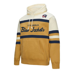 Columbus Blue Jackets Mitchell & Ness Head Coach Pullover Hoodie Gold/Cream