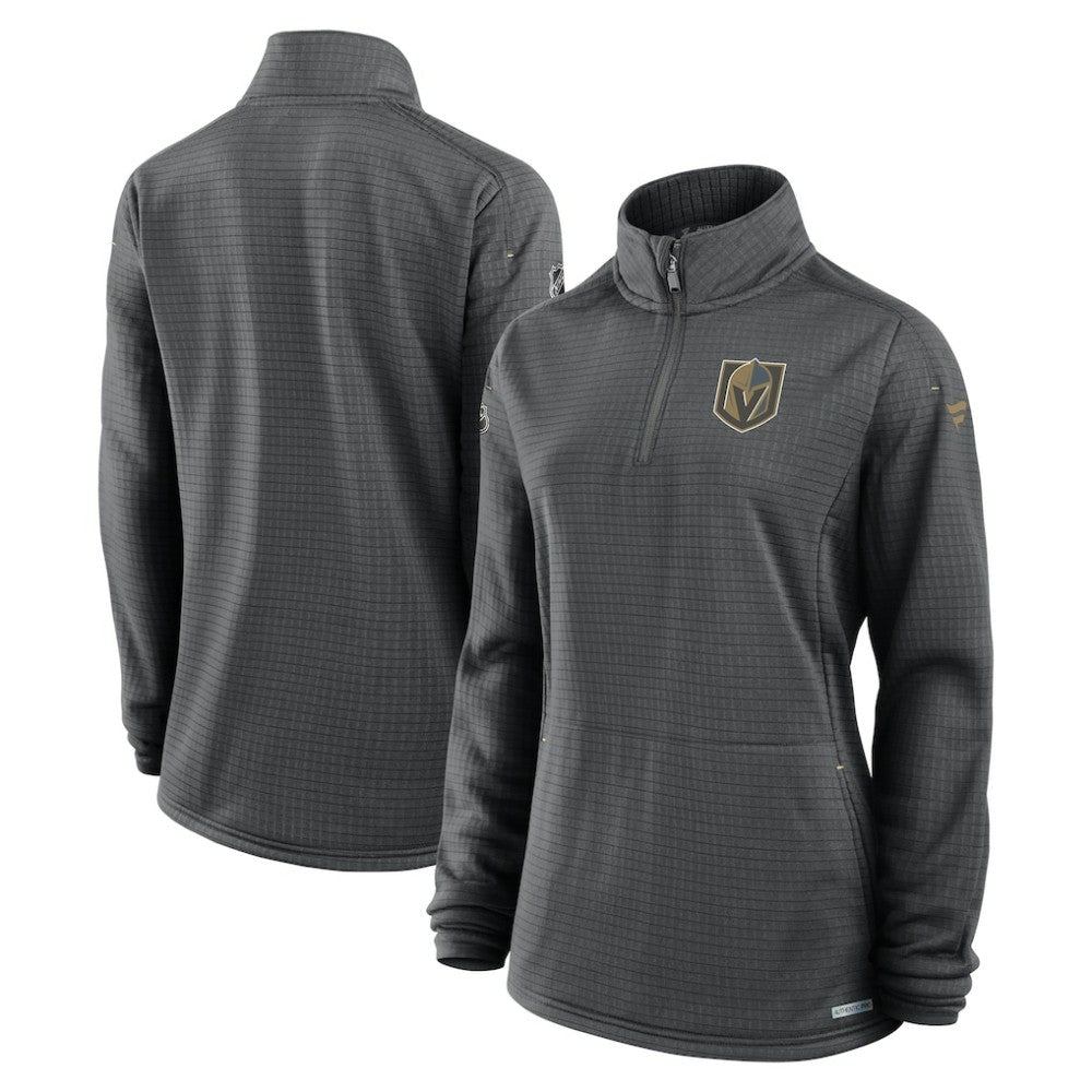 Vegas Golden Knights Fanatics Women's Authentic Pro Rink Quarter-Zip Pullover  Charcoal