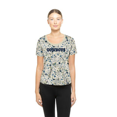 Dallas Cowboys New Era Women's Glam Game Floral Scoop Neck T-Shirt - Cream outlet