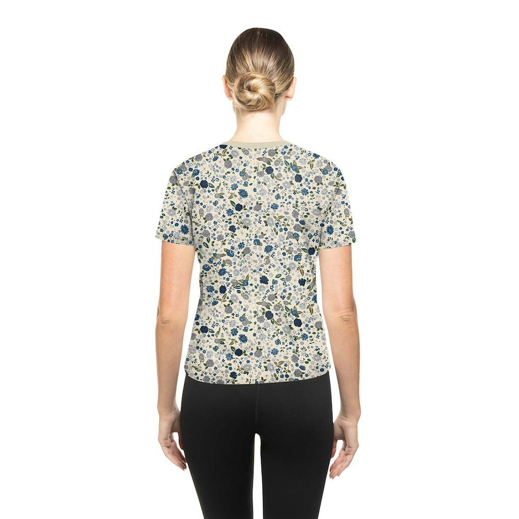 Dallas Cowboys New Era Women's Glam Game Floral Scoop Neck T-Shirt - Cream outlet