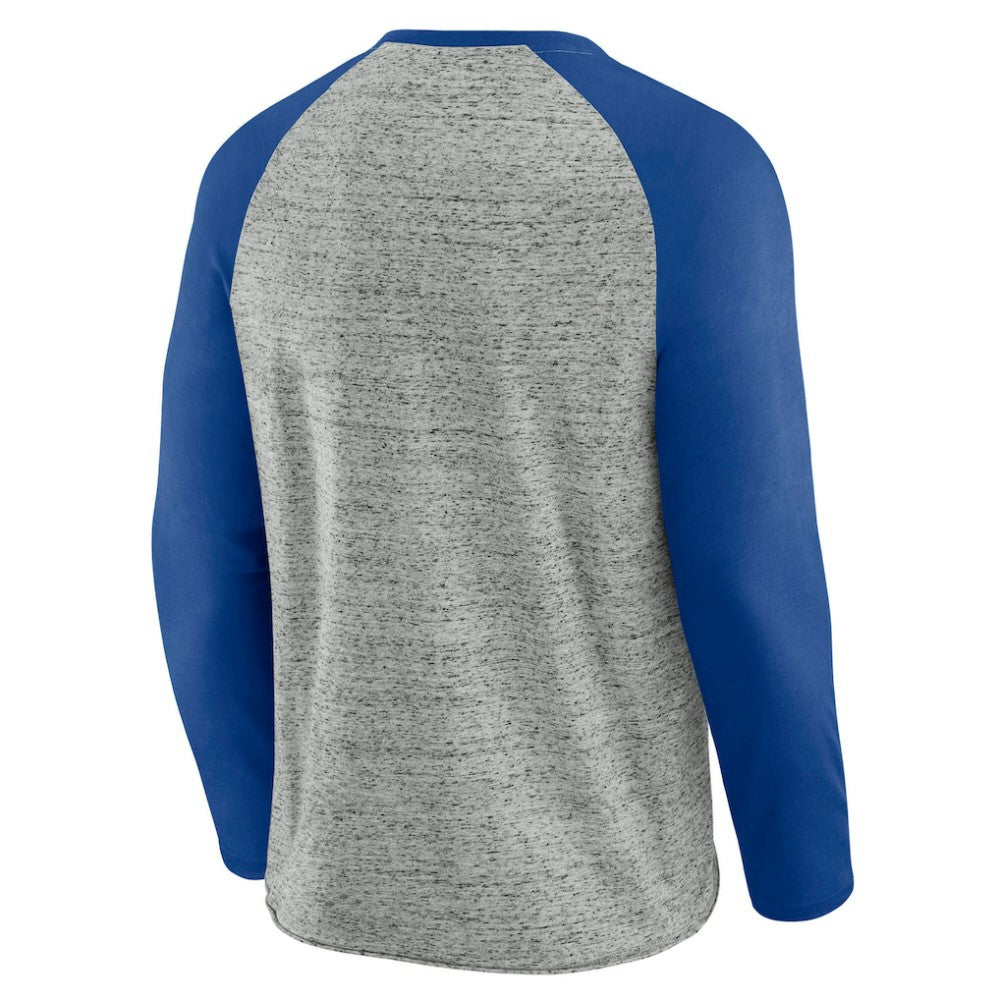 Texas Rangers Darius Rucker Collection Raw Edge Raglan Long Sleeve Baseball T-Shirt - Heather Gray