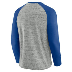 Texas Rangers Darius Rucker Collection Raw Edge Raglan Long Sleeve Baseball T-Shirt - Heather Gray