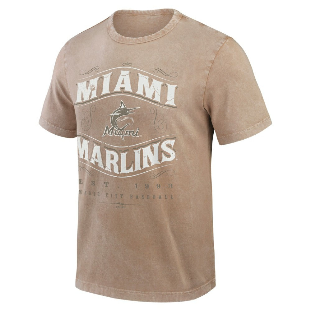 Miami Marlins Darius Rucker Collection Sunfaded T-Shirt - Tan