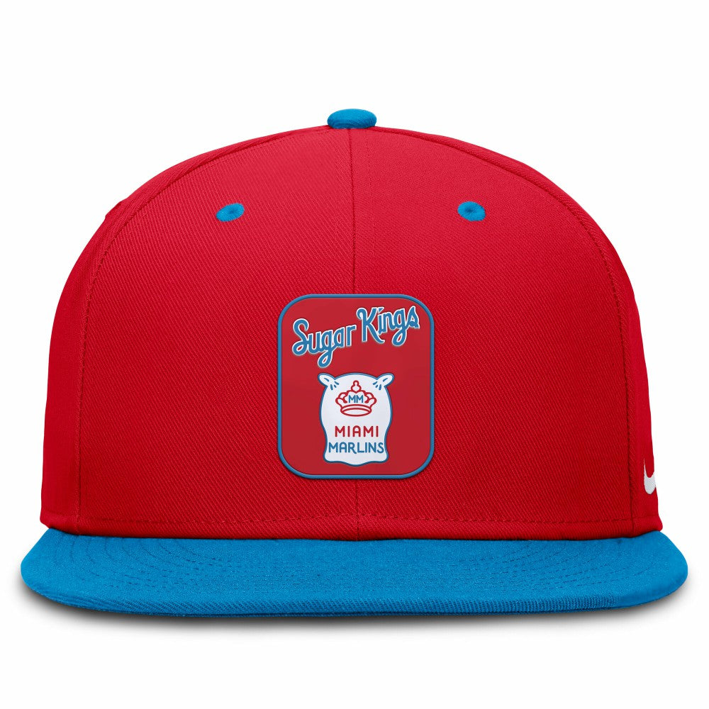 Miami Marlins City Connect Patch Performance Fitted Hat - Red/Blue | Nike