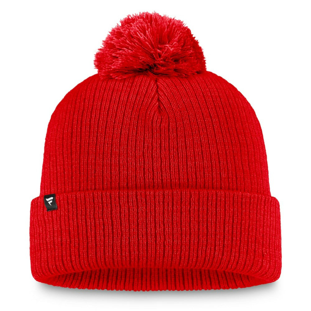 Calgary Flames Fanatics Women's Cuffed Knit Hat with Pom Red