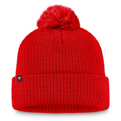 Calgary Flames Fanatics Women's Cuffed Knit Hat with Pom Red