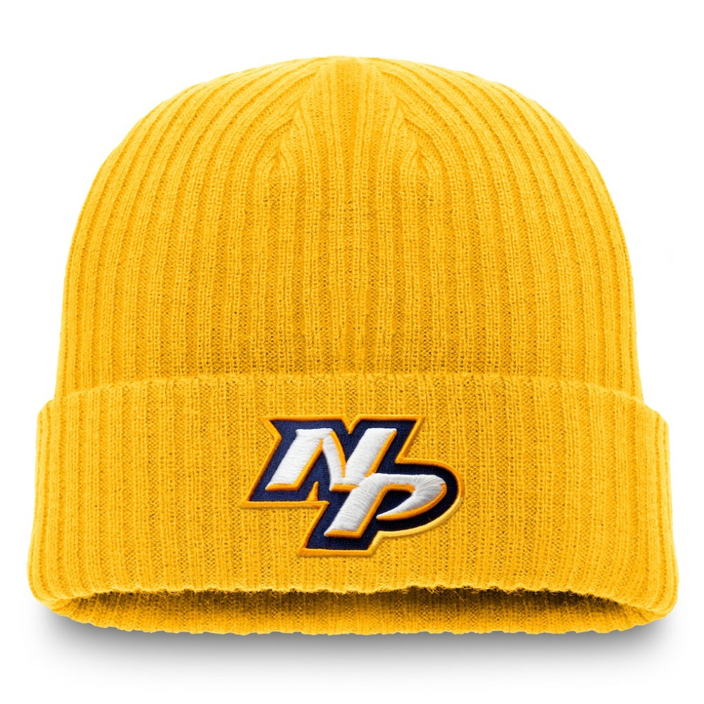 Nashville Predators Fanatics Component Cuffed Knit Hat Gold