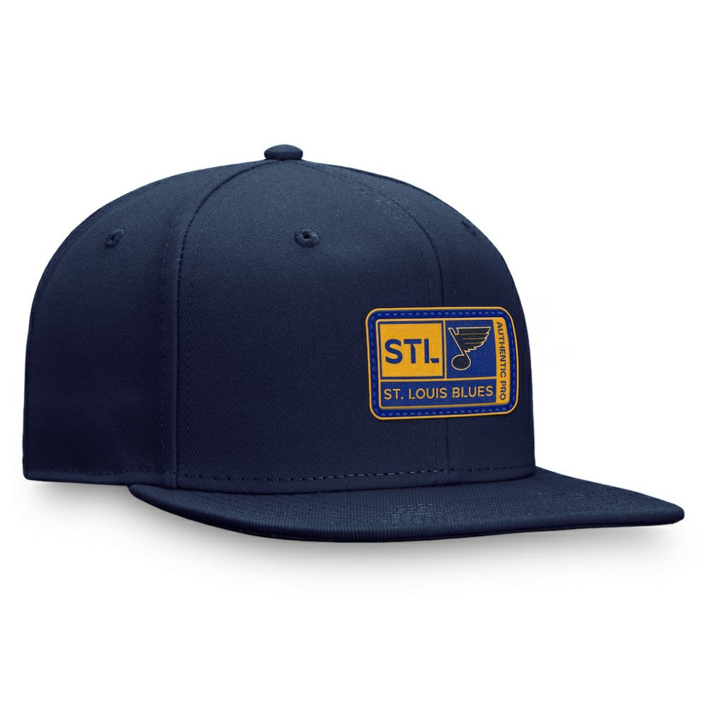 St. Louis Blues Fanatics Authentic Pro Training Camp Snapback Hat Navy