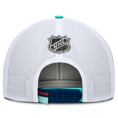 Seattle Kraken Fanatics Authentic Pro Rink Adjustable Trucker Hat Deep Sea Blue/White