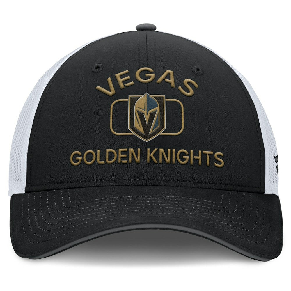 Vegas Golden Knights Fanatics Authentic Pro Rink Adjustable Trucker Hat Black/White
