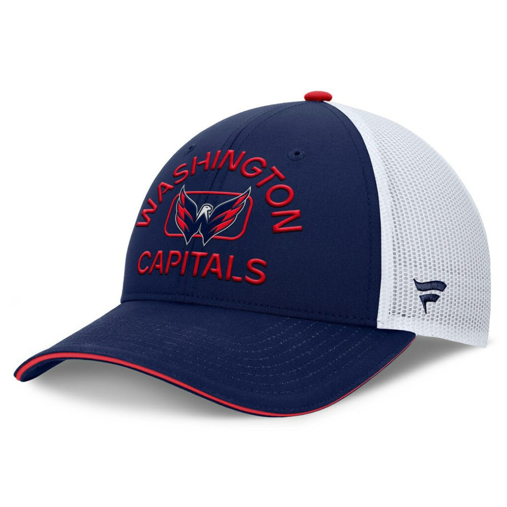 Washington Capitals Fanatics Authentic Pro Rink Adjustable Trucker Hat Navy/White