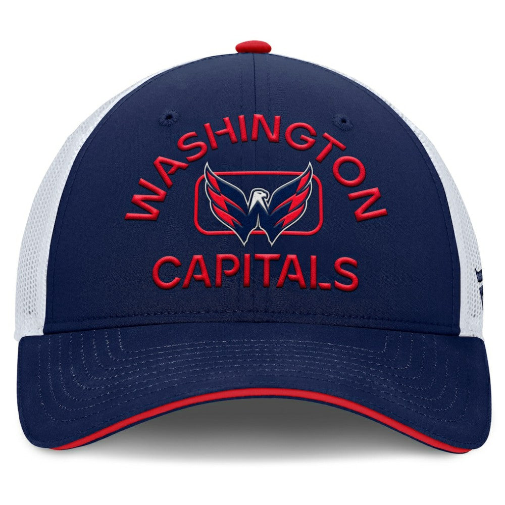 Washington Capitals Fanatics Authentic Pro Rink Adjustable Trucker Hat Navy/White
