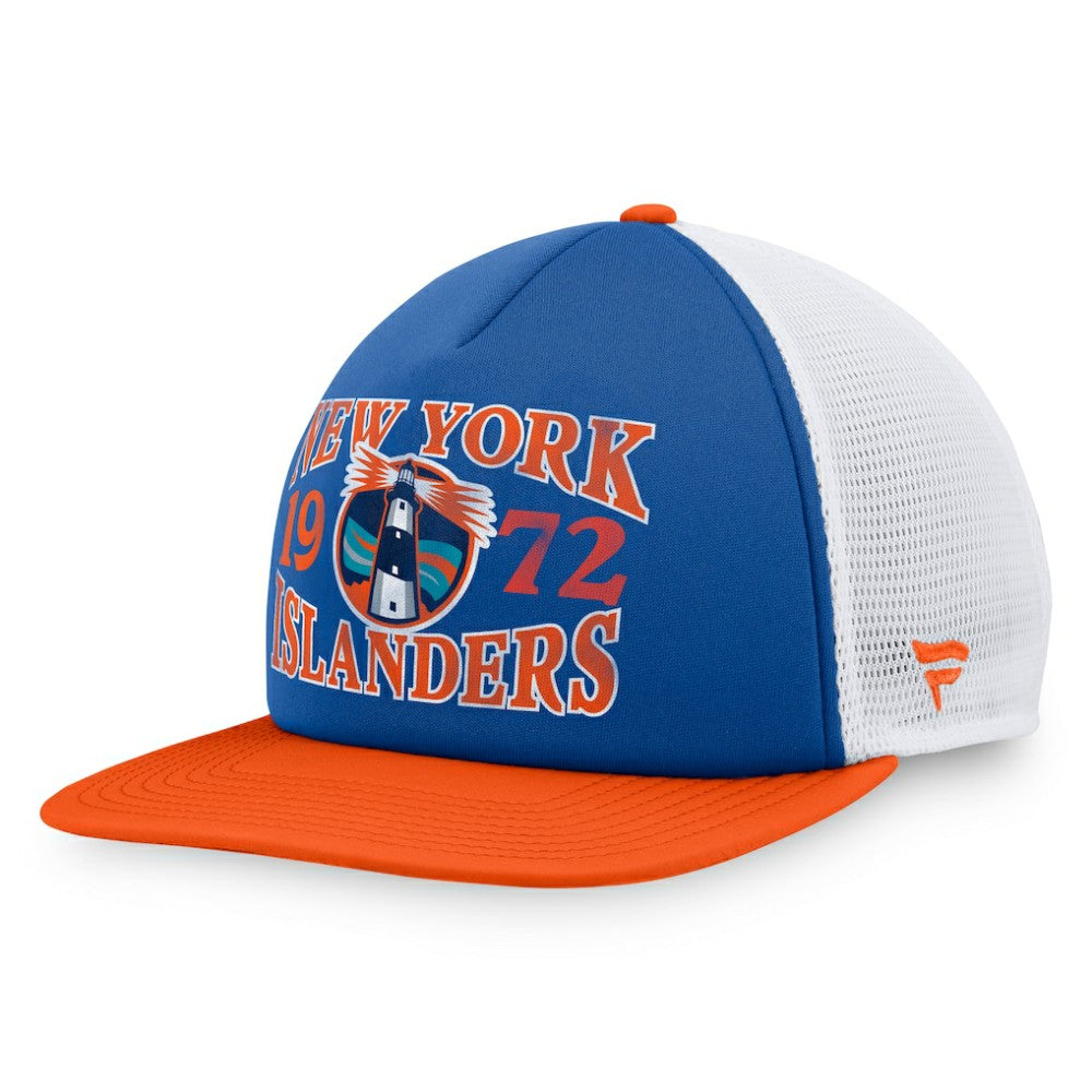 New York Islanders Fanatics Heritage Foam Front Adjustable Trucker Hat Royal