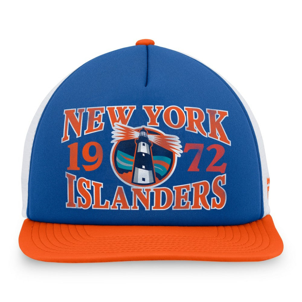 New York Islanders Fanatics Heritage Foam Front Adjustable Trucker Hat Royal