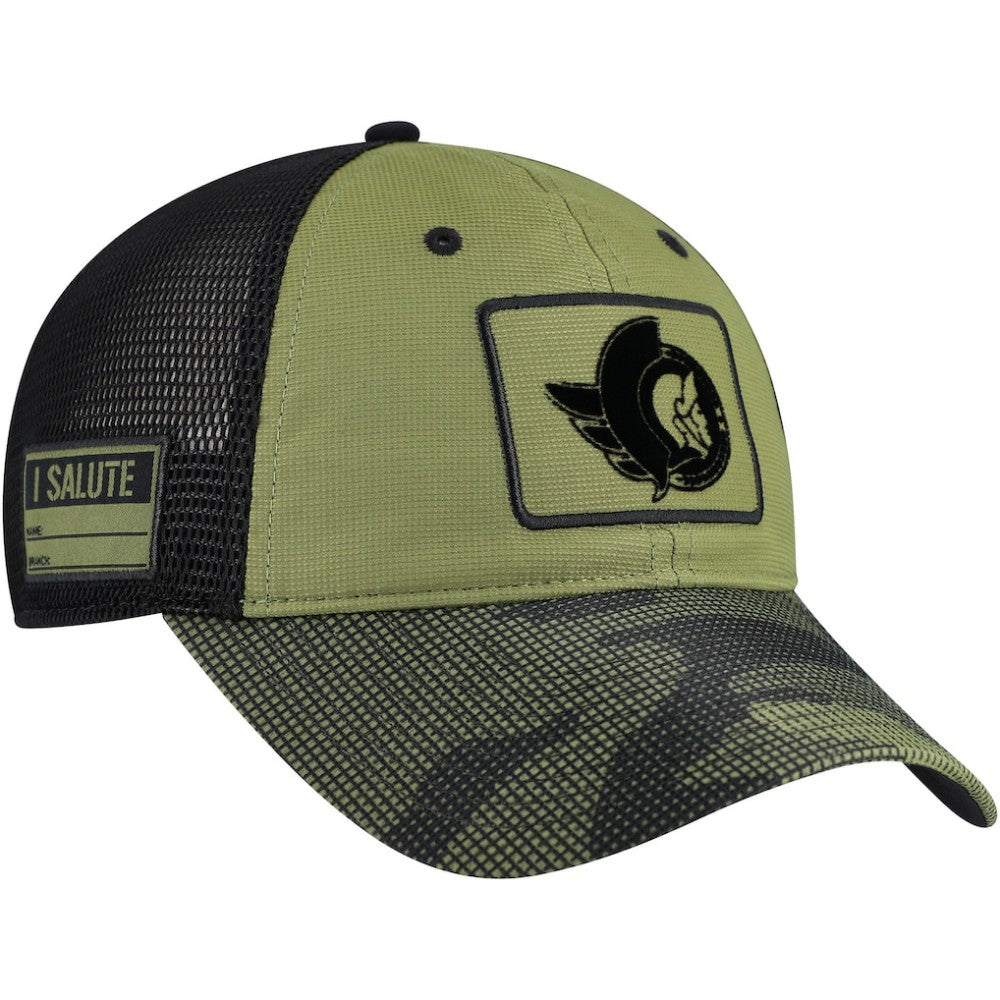 Ottawa Senators Fanatics Military Appreciation Trucker Adjustable Hat Olive