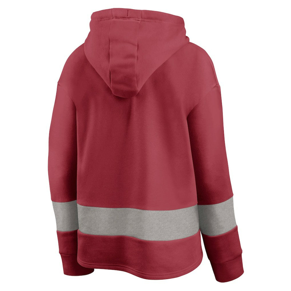 Arizona Cardinals Women's Huddle Up Fundamental Fleece Color Block Pullover Hoodie - Cardinal/Gray online