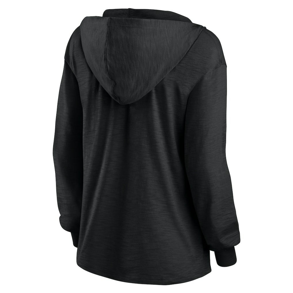 Cleveland Browns Women's Blackout Slub Hoodie V-Neck Long Sleeve T-Shirt discount