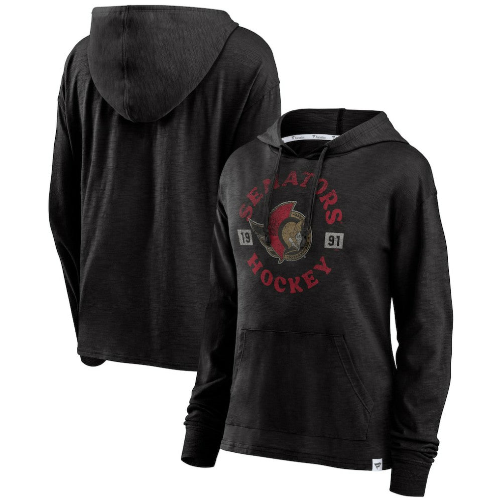 Ottawa Senators Fanatics Women's True Classic Pullover Hoodie Heather Black