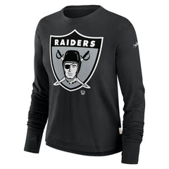 Las Vegas Raiders Women's Large Logo Cropped Long Sleeve Fashion T-Shirt - Black | Nike sale