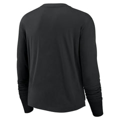 Las Vegas Raiders Women's Large Logo Cropped Long Sleeve Fashion T-Shirt - Black | Nike sale