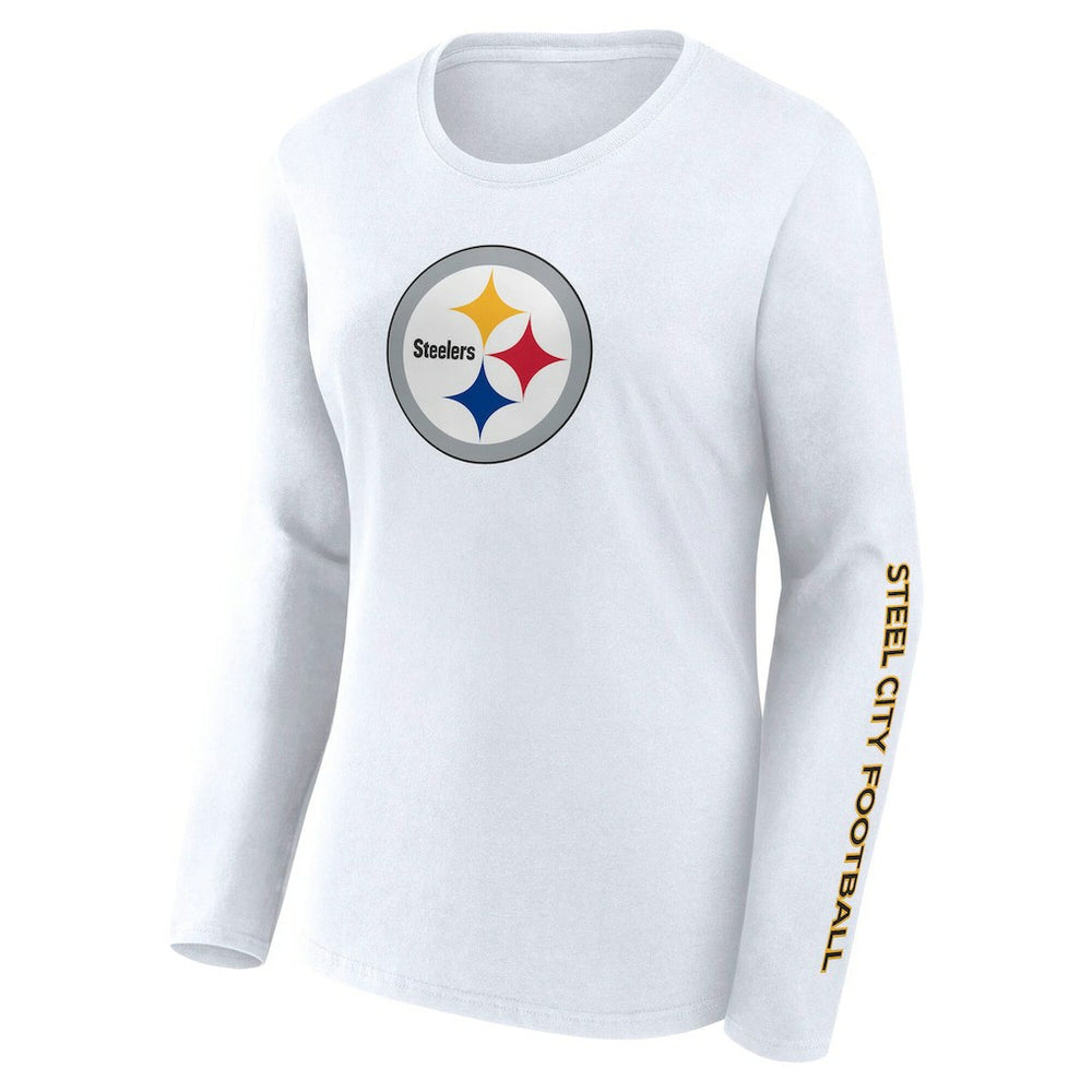 Pittsburgh Steelers Women's Long Sleeve T-Shirt - White outlet