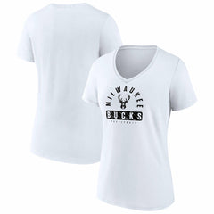 Milwaukee Bucks Women's Bench Warmer V-Neck T-Shirt - White | Fanatics cheap