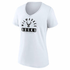 Milwaukee Bucks Women's Bench Warmer V-Neck T-Shirt - White | Fanatics cheap