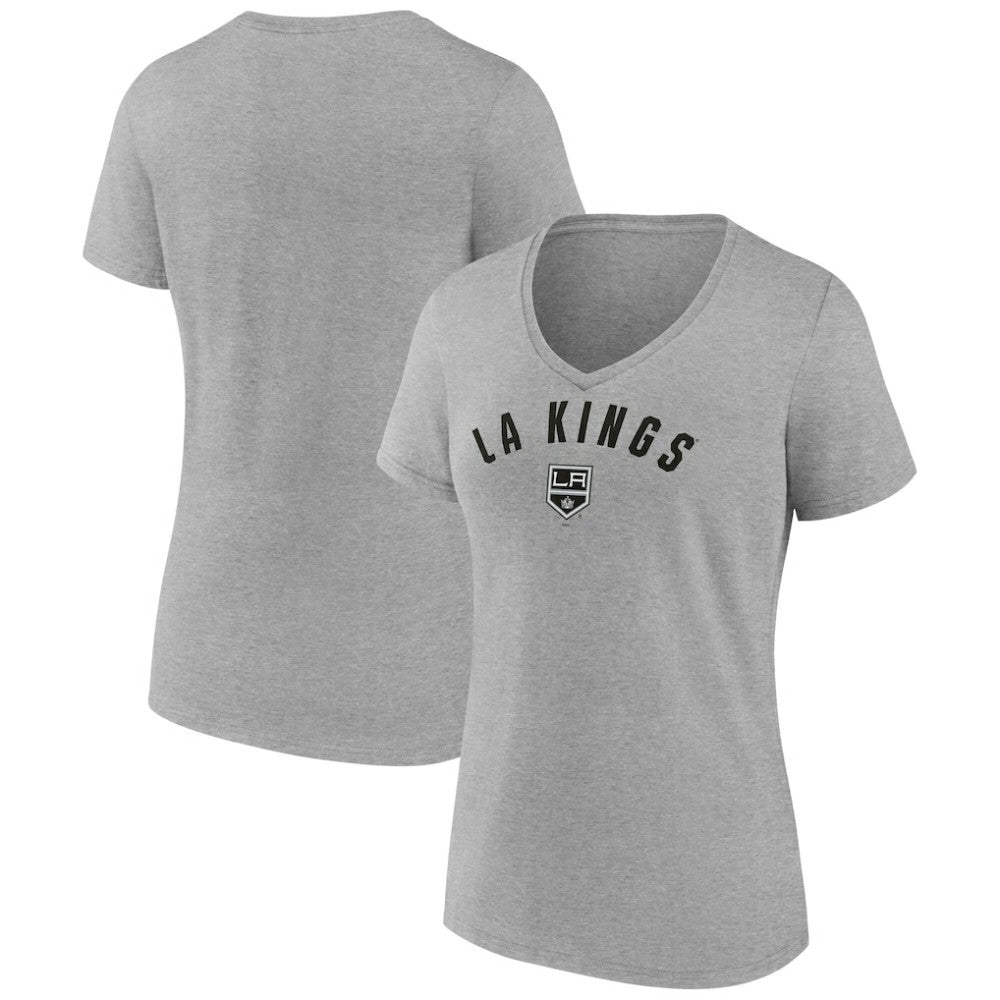 Los Angeles Kings Fanatics Women's V-Neck T-Shirt Gray
