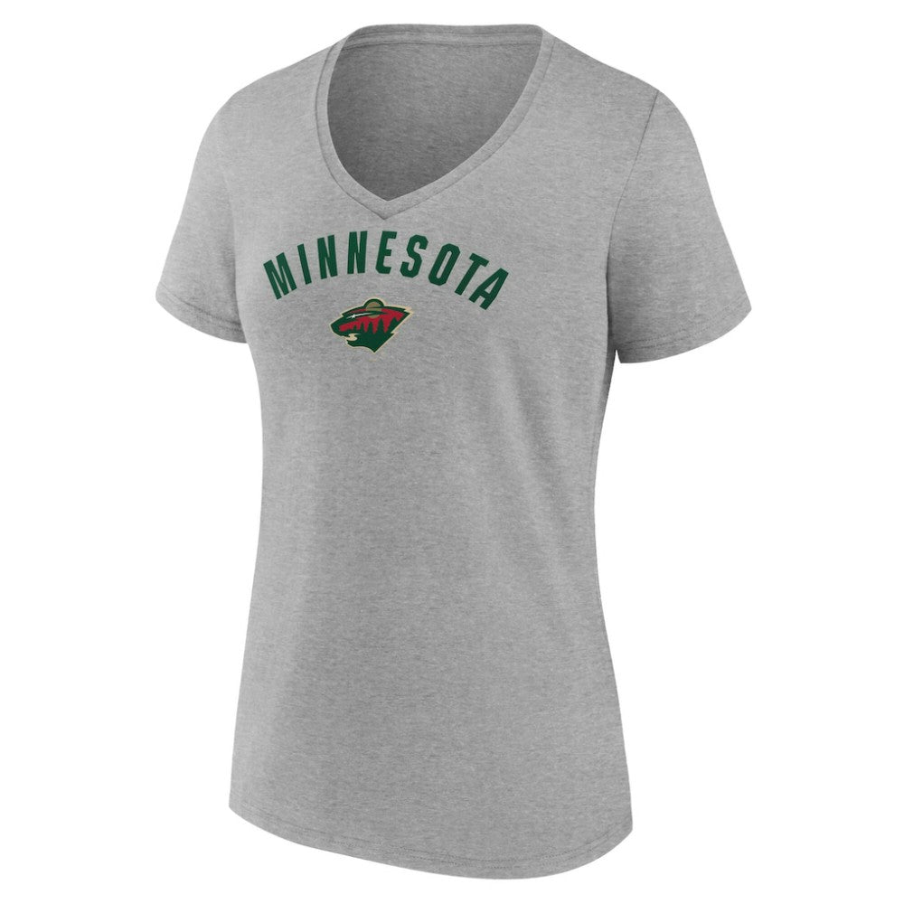 Minnesota Wild Fanatics Women's V-Neck T-Shirt Gray