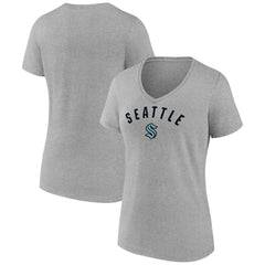 Seattle Kraken Fanatics Women's V-Neck T-Shirt Gray