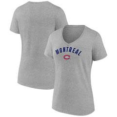 Montreal Canadiens Fanatics Women's V-Neck T-Shirt Gray