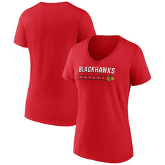 Chicago Blackhawks Fanatics Women's V-Neck T-Shirt Red