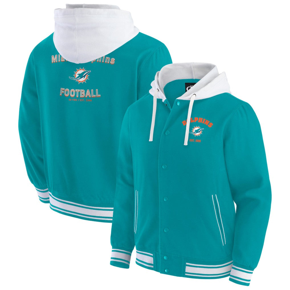 Miami Dolphins Darius Rucker Collection Full-Snap Hoodie Jacket - Aqua for sale