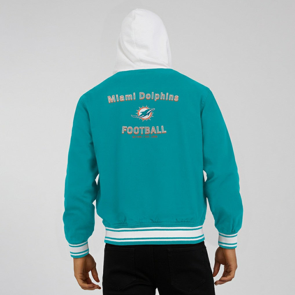 Miami Dolphins Darius Rucker Collection Full-Snap Hoodie Jacket - Aqua for sale