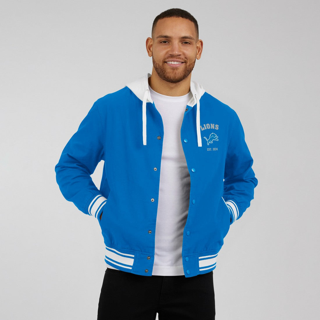 Detroit Lions Darius Rucker Collection Full-Snap Hoodie Jacket - Blue for sale