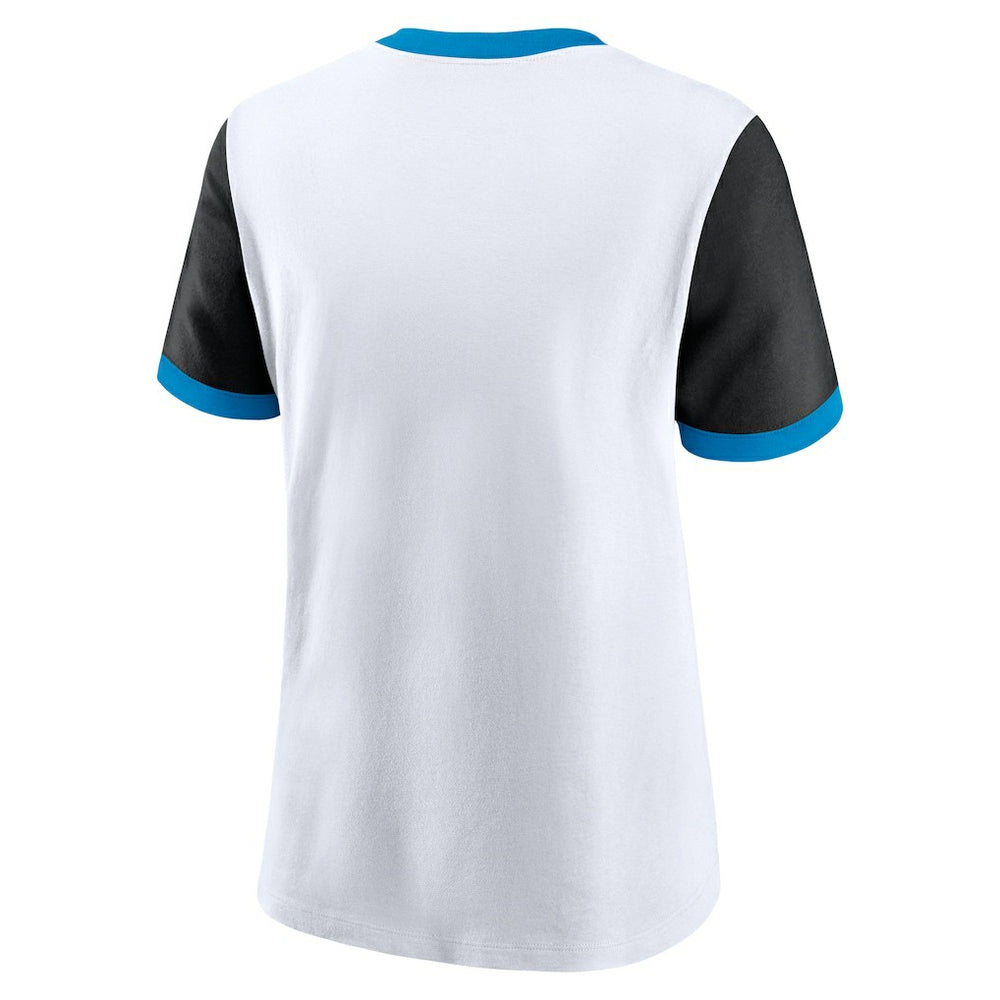 Carolina Panthers Women's Rewind Ringer Tri-Blend T-Shirt - White | Nike on sale