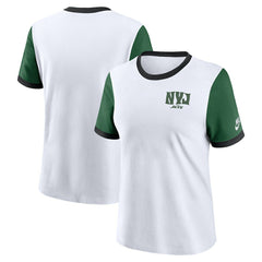 New York Jets Women's Rewind Ringer Tri-Blend T-Shirt - White | Nike online