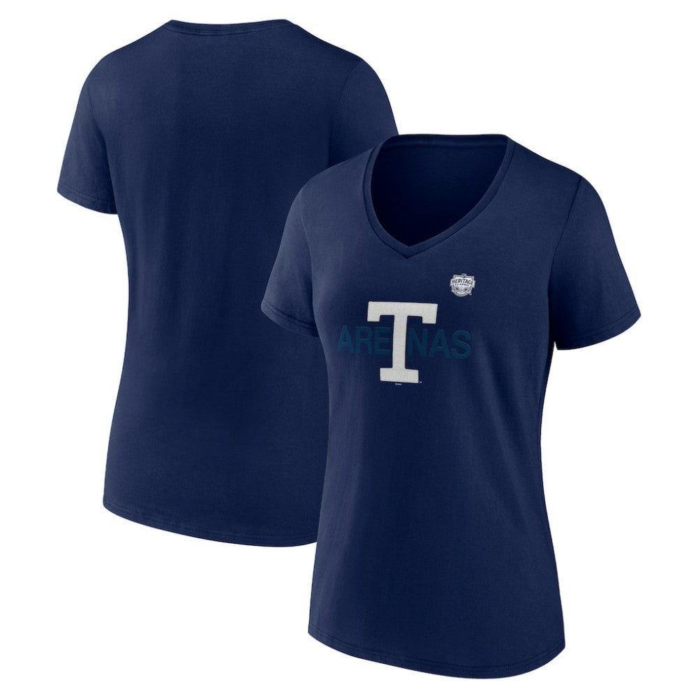Toronto Maple Leafs Fanatics Women's Primary Logo V-Neck T-Shirt Navy