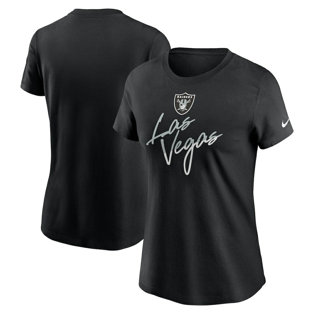 Las Vegas Raiders Women's Team City Roll T-Shirt - Black | Nike on sale