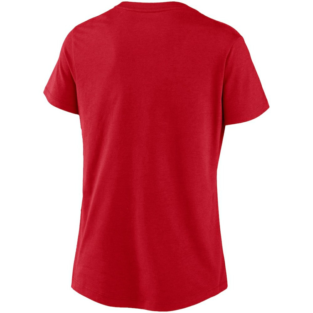 Washington Nationals Women's Local Team Tri-Blend V-Neck T-Shirt - Red | Nike